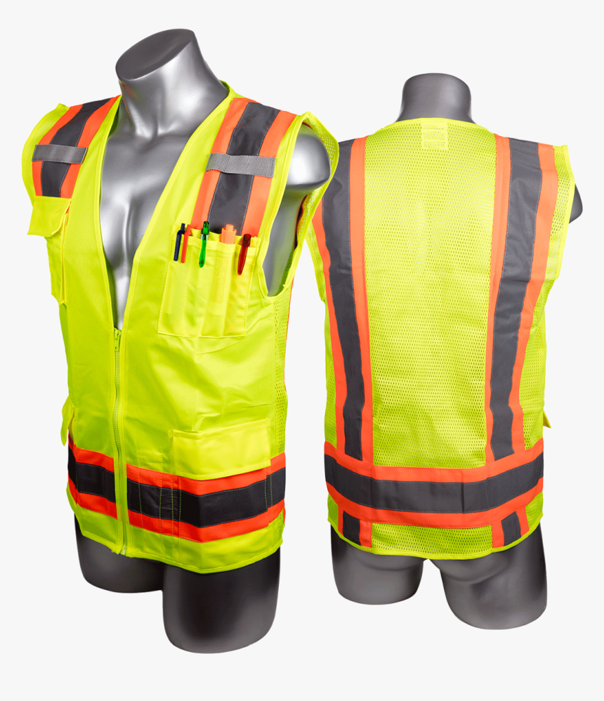 High Visibility Yellow Safety Surveyor Vest - Vest, HD Png Download