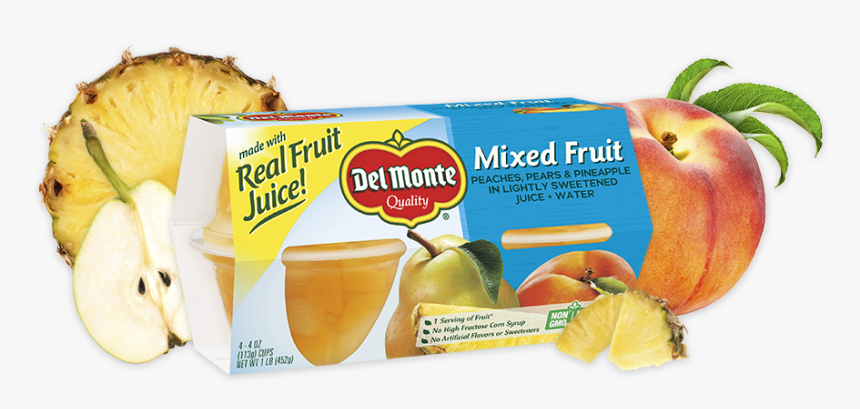 Mixed Fruit, Fruit Cup® Snacks - Del Monte Fruit Cup Snacks In 100% Juice, HD Png Download