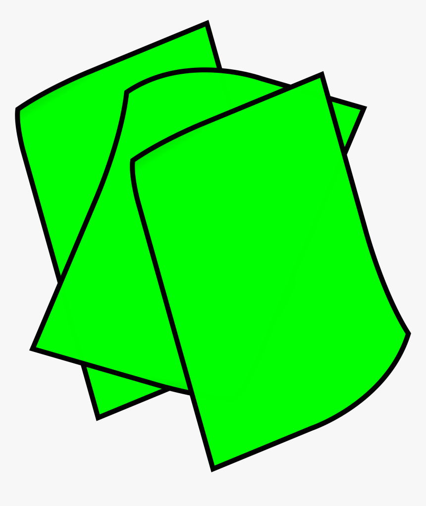 Stack Of Green Paper Clip Arts - Stack Of Green Paper, HD Png Download