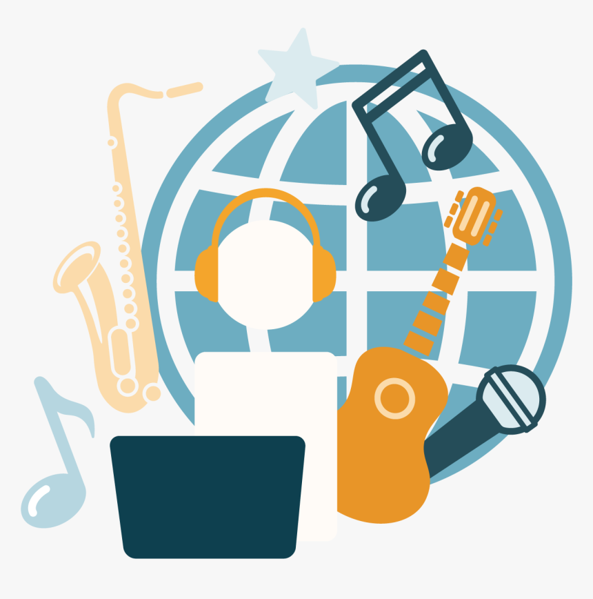 Student Learning Music Online, HD Png Download