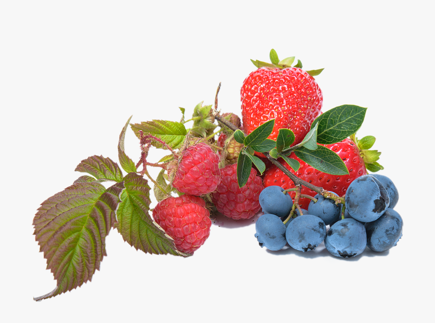 Blueberry, Raspberry, Strawberry, Fruit - Blueberry And Strawberry Png, Transparent Png