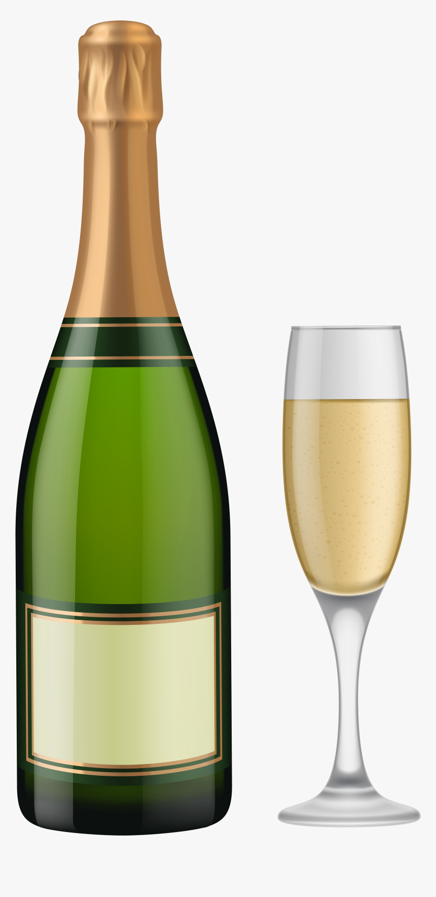 Drinking Clipart Alcohol Bottle - Clip Art Champagne Bottle, HD Png Download