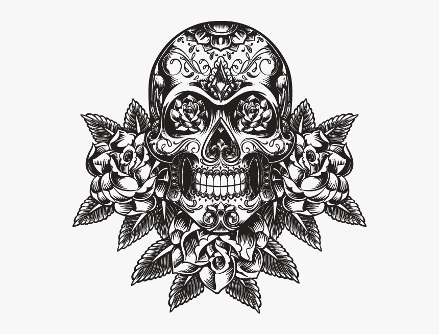 Download Tribal Skull Free Banner Transparent Stock - Sugar Skull La Catrina, HD Png Download