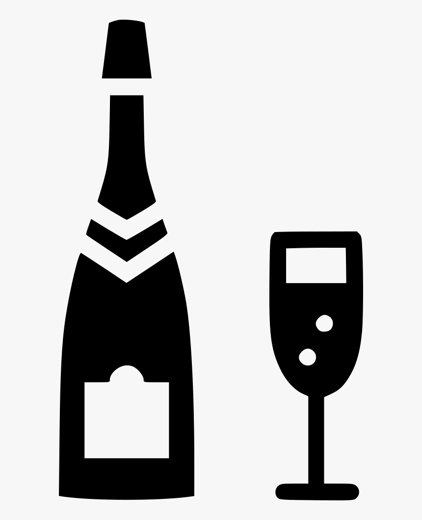 Champagne Glass Alcohol Bottle Celebrate Cheers - Champagne Free Png Icon, Transparent Png