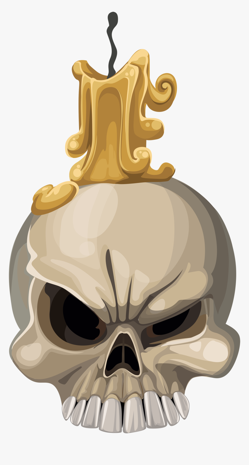 Cross Clipart Skull - Halloween Candles Clipart, HD Png Download