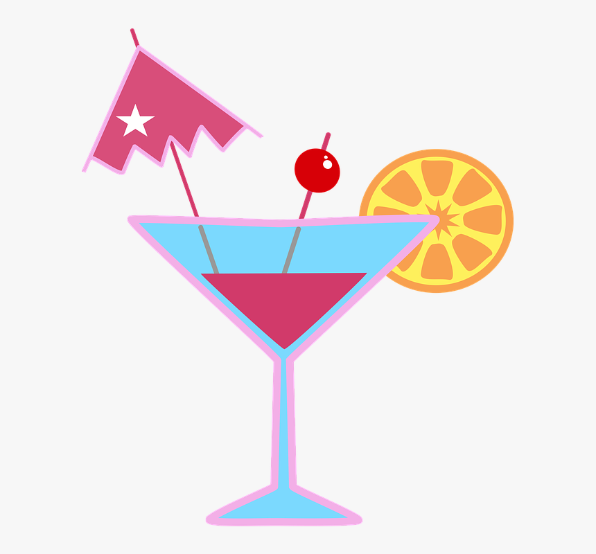 Cocktail, Martini, Drink, Alcohol, Glass, Party, Liquor - Cocktail Glass Clipart, HD Png Download
