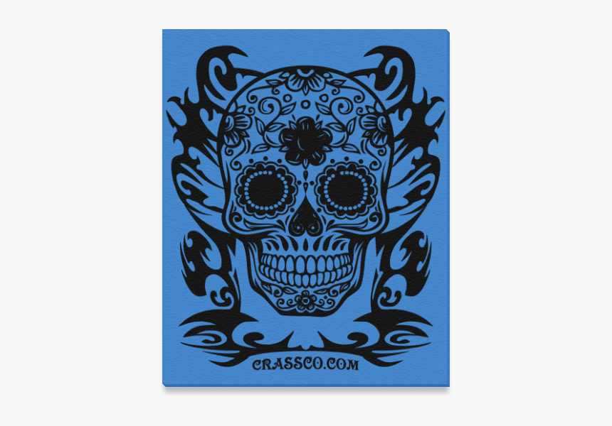 Skull Tribal Blue Canvas Print 16 X20 - Skull, HD Png Download