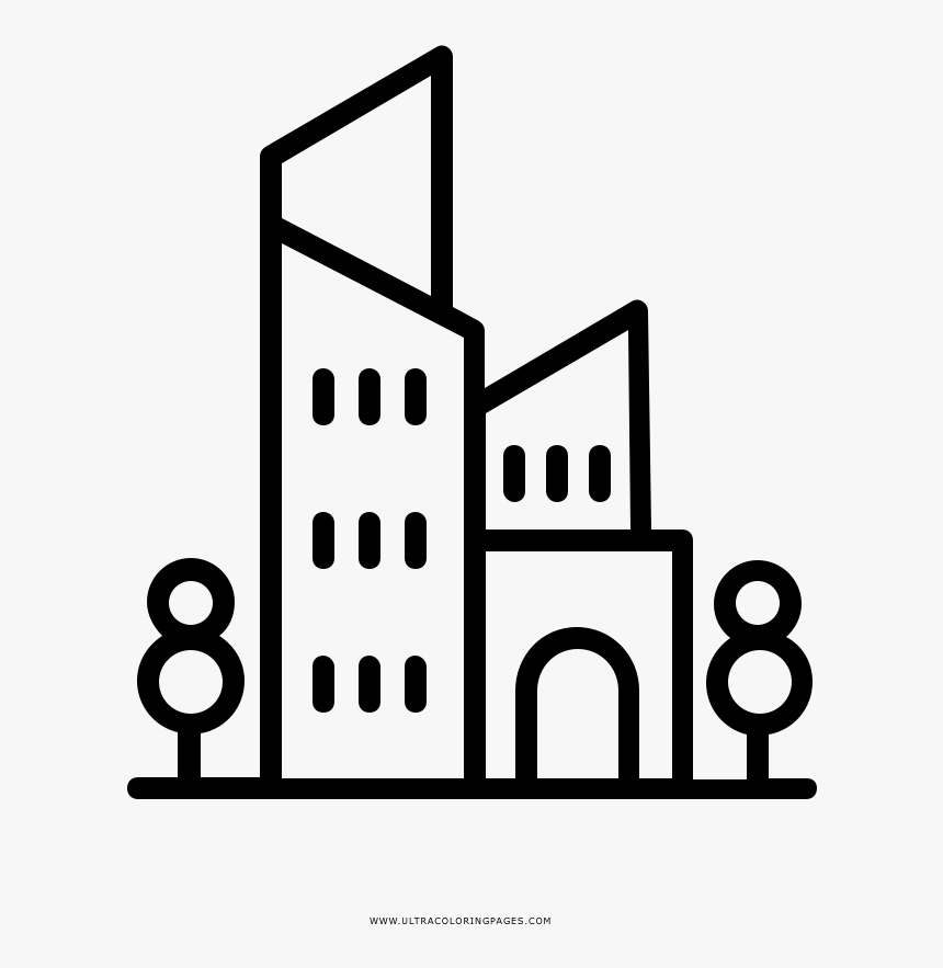 Edificios Página Para Colorear, HD Png Download
