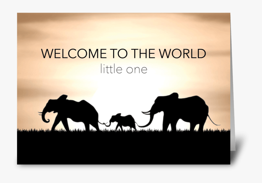Baby Shower Elephant Card Greeting Card, HD Png Download