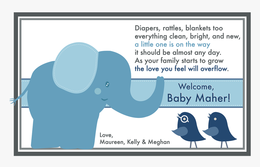 Baby Shower Elephant Png, Transparent Png