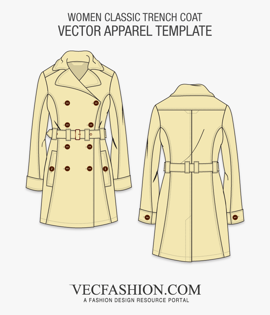 Jacket Clipart Trench Coat, HD Png Download