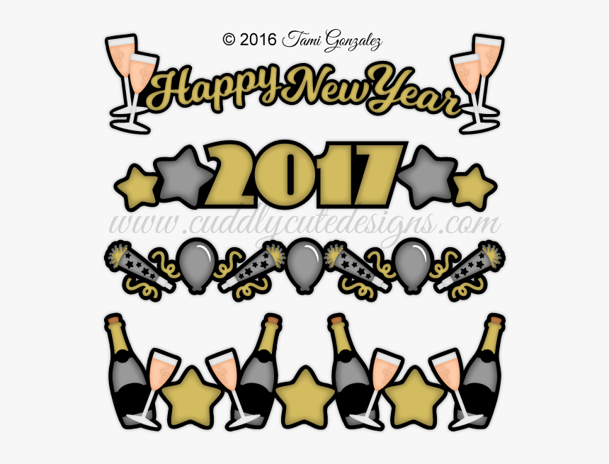 New Year 2017 Clipart Border, HD Png Download