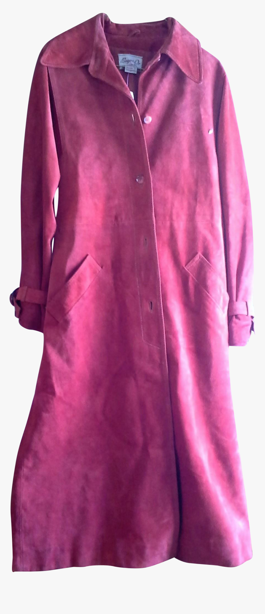 Beged-or Suede Leather Rust Orange Ladies Trench Coat, HD Png Download