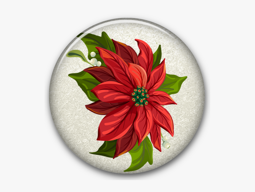 Poinsettia Christmas Wreath Clip Art, HD Png Download