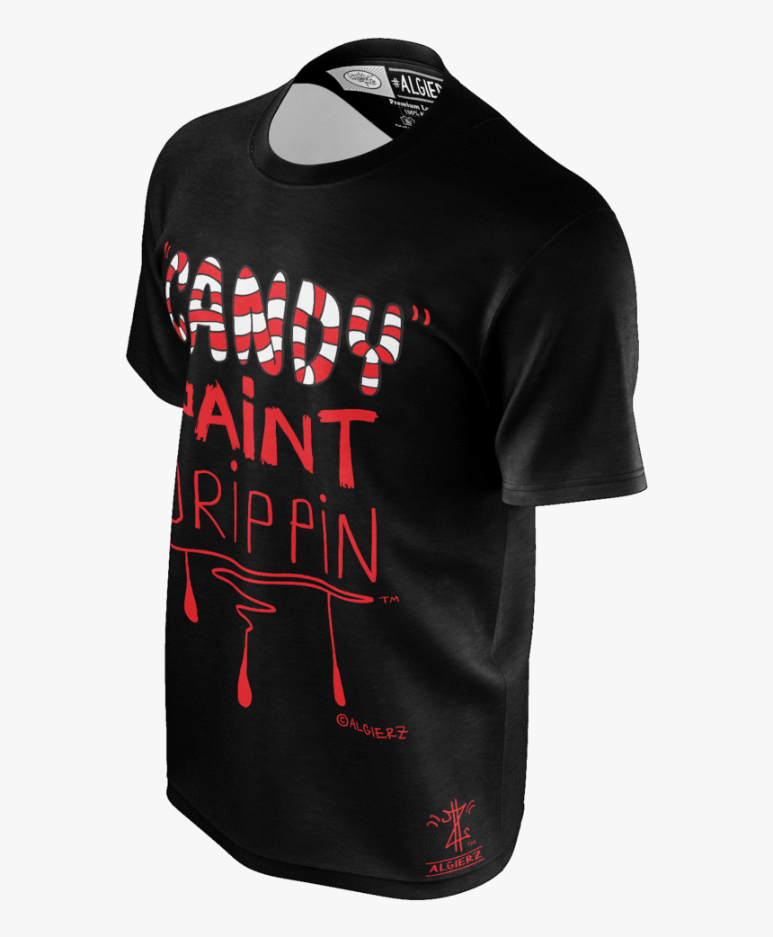 Candy Paint Dripping, T Shirt, Black With Red, HD Png Download
