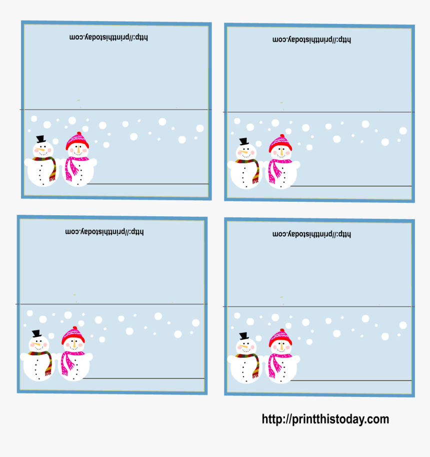 Snow Man And Woman Place Cards For Christmas, HD Png Download