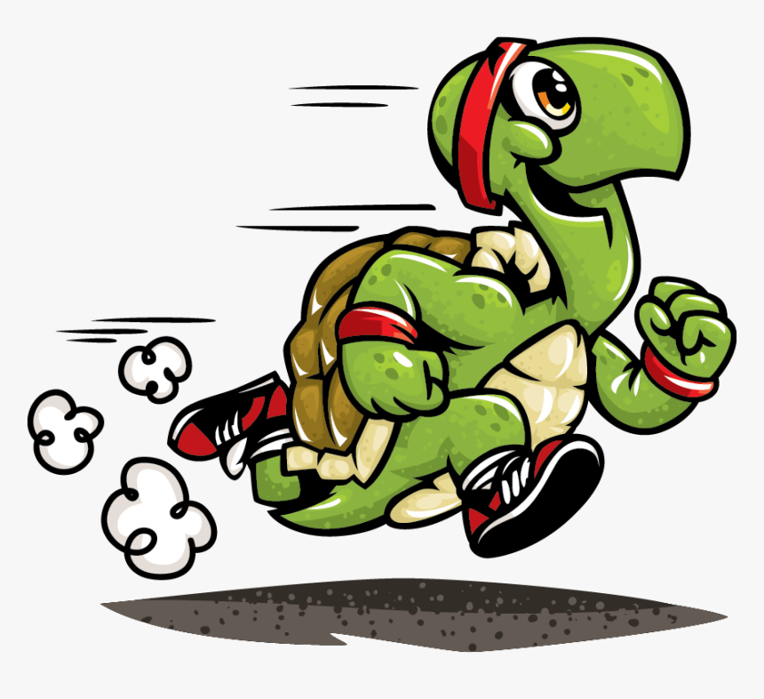 Running Turtle Cartoon, HD Png Download