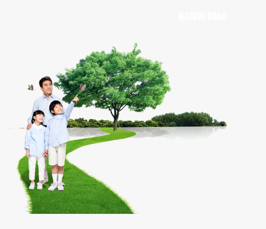 Lawn Vector Tree Grass, HD Png Download