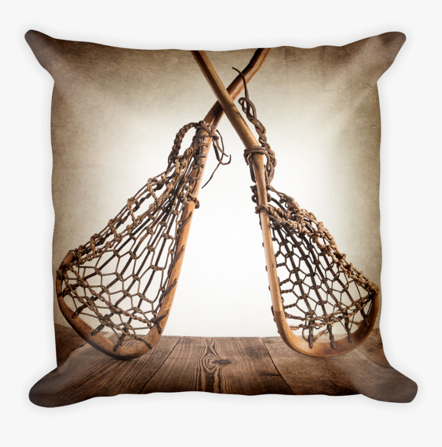 Vintage Lacrosse Sticks Crossed Square Pillow, HD Png Download