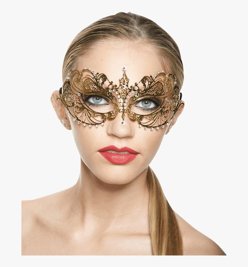 Gold Venetian Masquerade Mask, HD Png Download