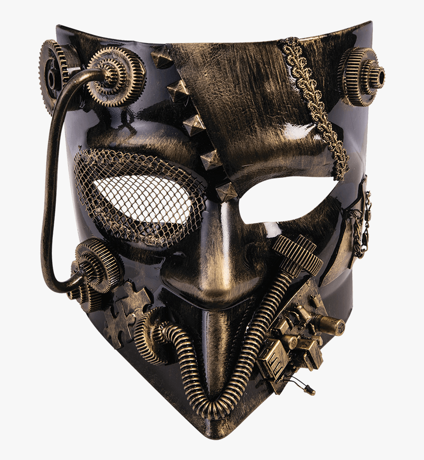 Golden Steampunk Jester Mask, HD Png Download
