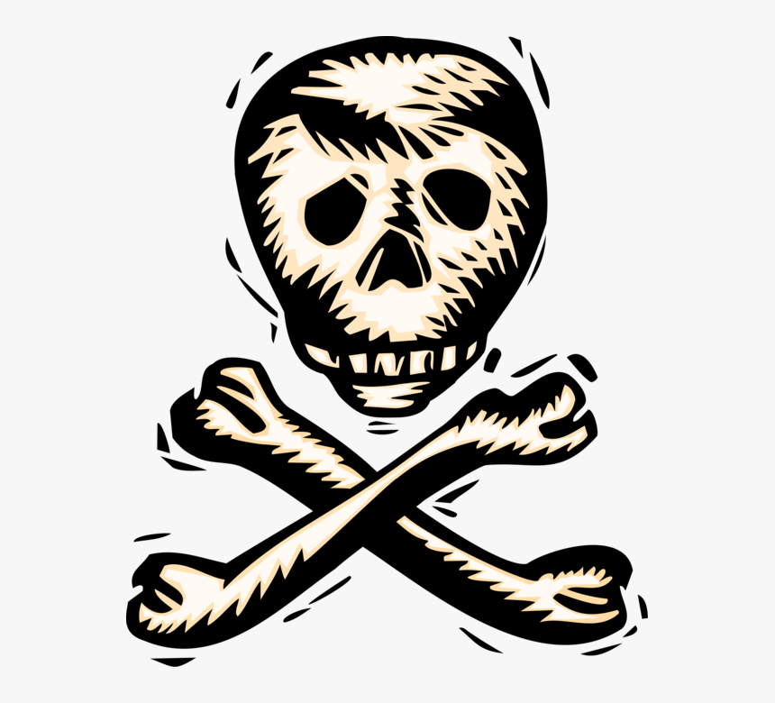 Vector Illustration Of Buccaneer Pirate Skull And Crossbones, HD Png Download