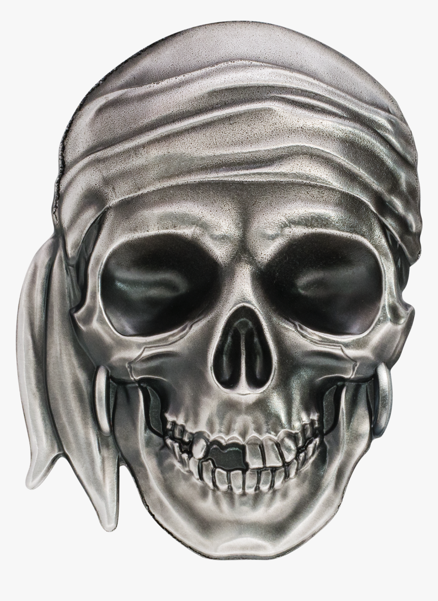 Pirate Skull Silver Coin With Smartminting Relief, HD Png Download