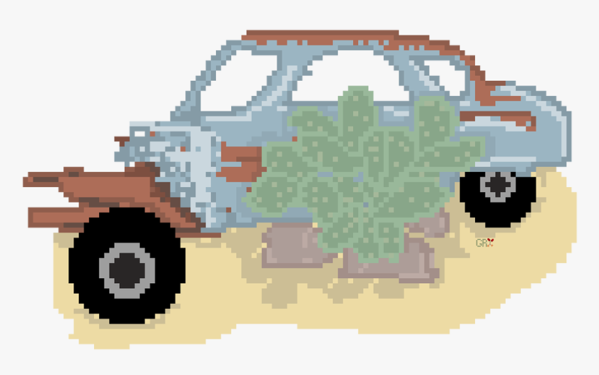 Pixel Art Of Broken Down And Rusted Old Vw Bug With, HD Png Download