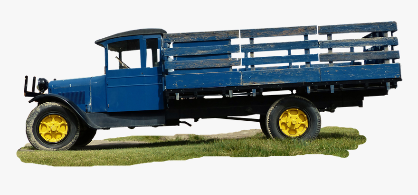 Truck, American, Former, Old, Blue, Antique, Museum, HD Png Download