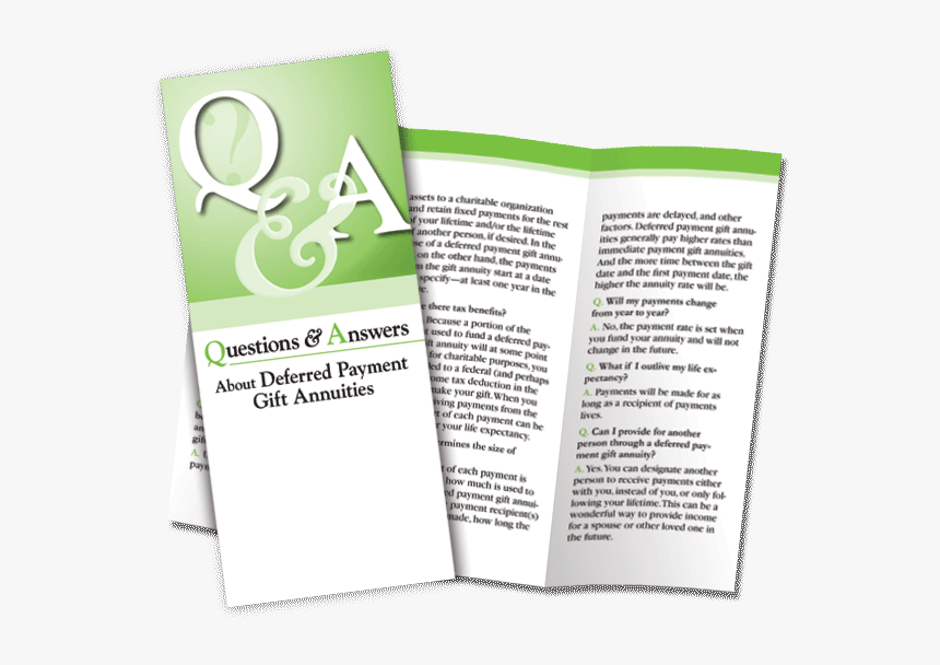 Q & A About Deferred Payment Gift Annuities, HD Png Download