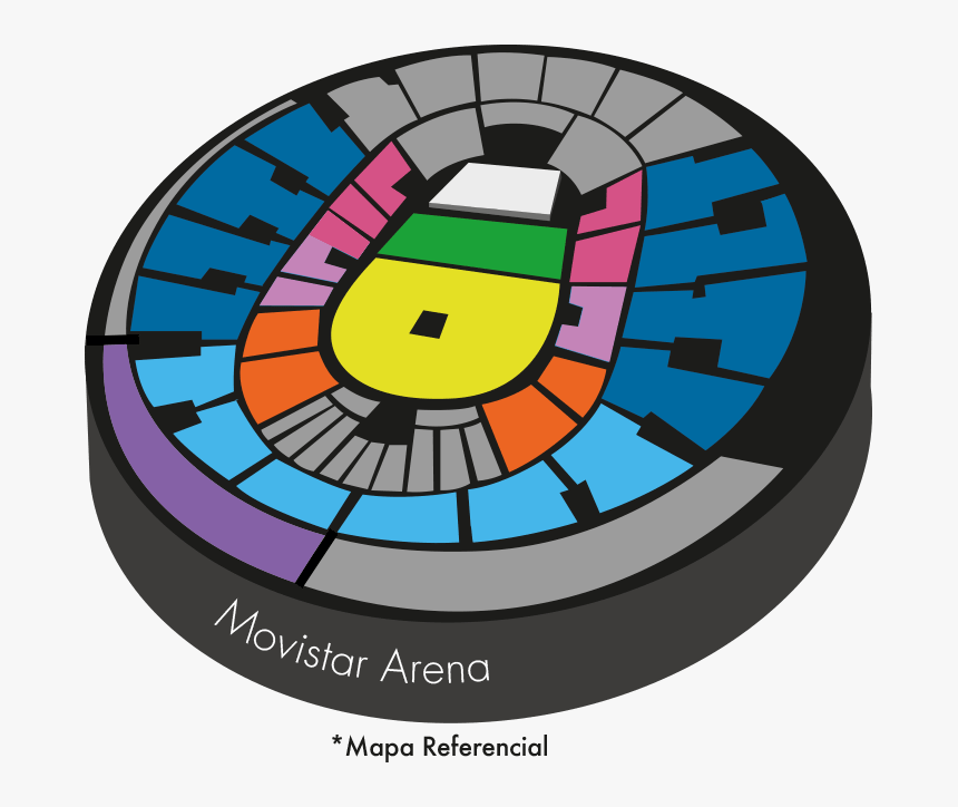 Mapa Daddy Yankee Movistar Arena, HD Png Download