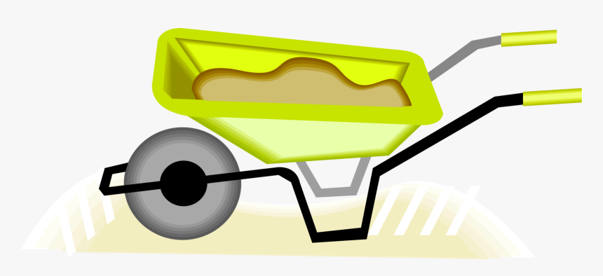 Vector Illustration Of Hand-propelled Wheelbarrow For, HD Png Download