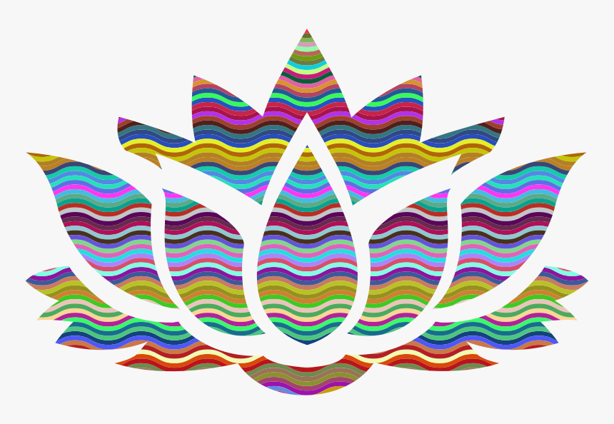 Prismatic Waves Lotus Flower Silhouette, HD Png Download