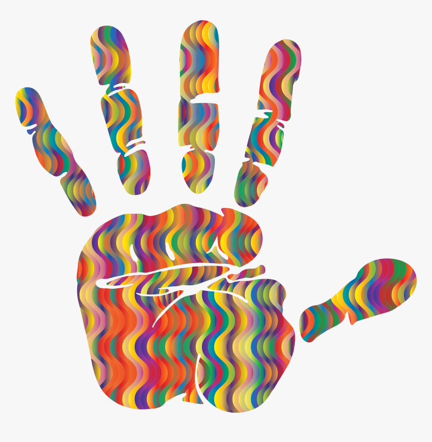 Prismatic Waves Handprint Silhouette 2 Clip Arts, HD Png Download