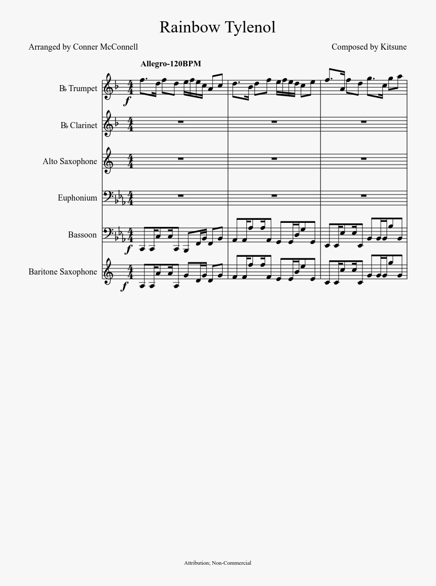Rainbow Tylenol Sheet Music Composed By Composed By, HD Png Download
