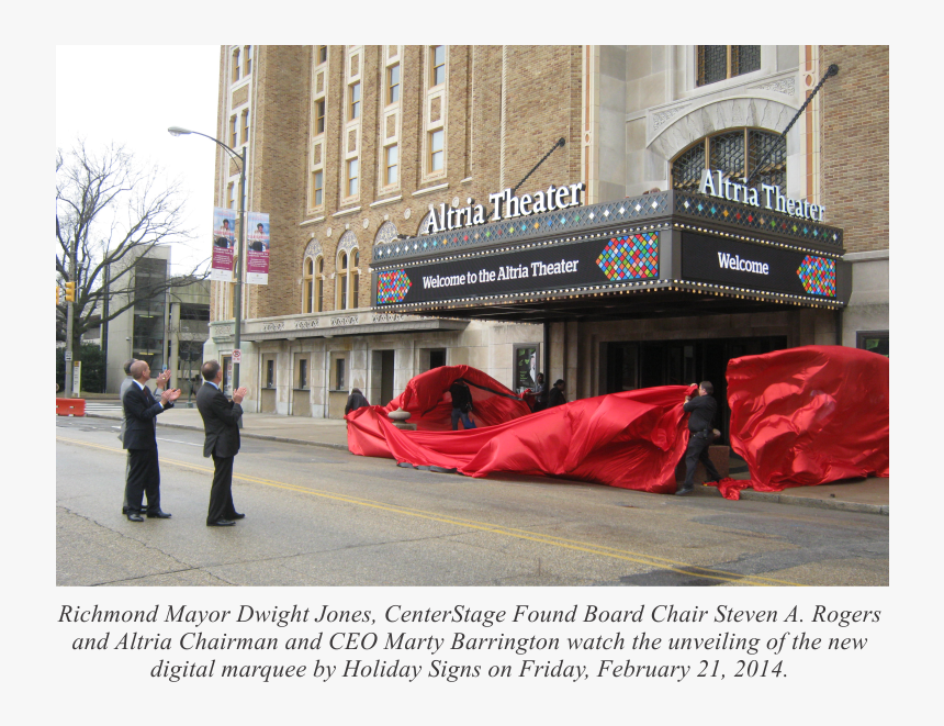 Wmond Va Unveiling Theater Marquee Altria, HD Png Download
