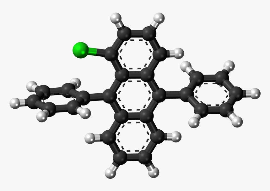 1 Chloro 9,10 Diphenylanthracene Molecule Ball, HD Png Download