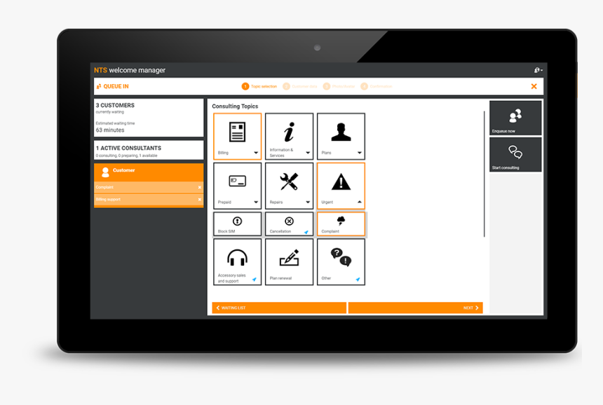 Nts Welcome Manager Running On A Tablet, HD Png Download