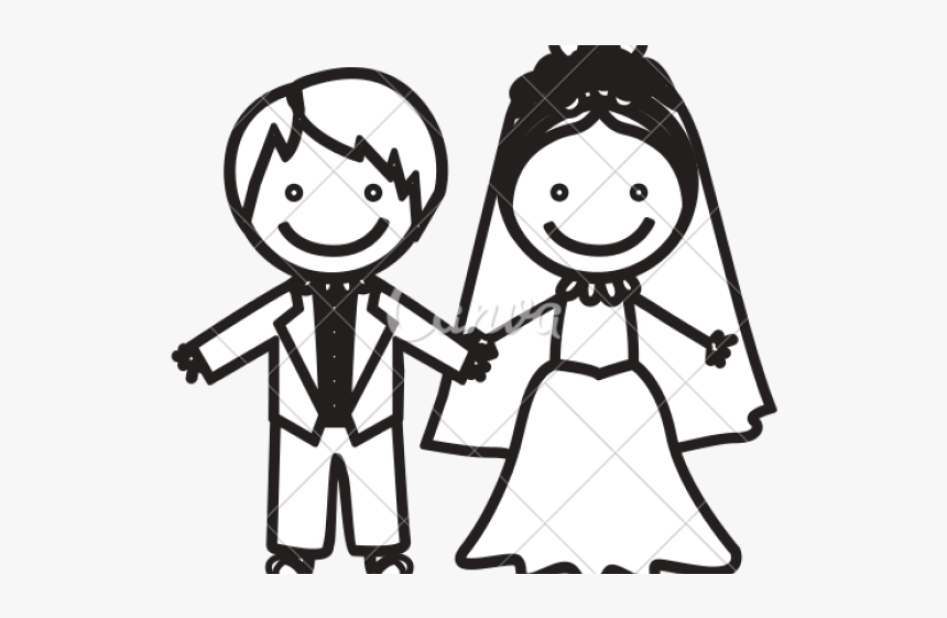 Cartoon Picture Of Wedding Couple, HD Png Download
