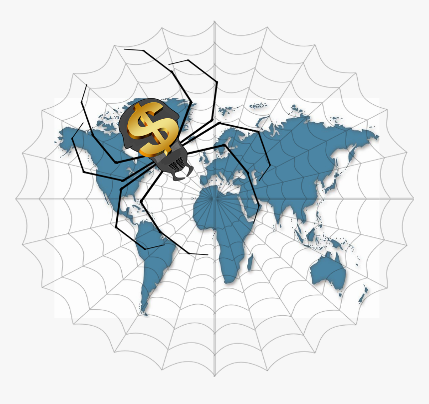 World, Map, Word Map, Money, Spider, World Globe, HD Png Download