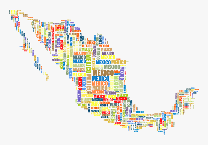 Mexico Map Word Cloud, HD Png Download