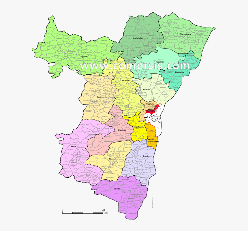 Bas-rhin Counties Map With Names For Word And Excel, HD Png Download
