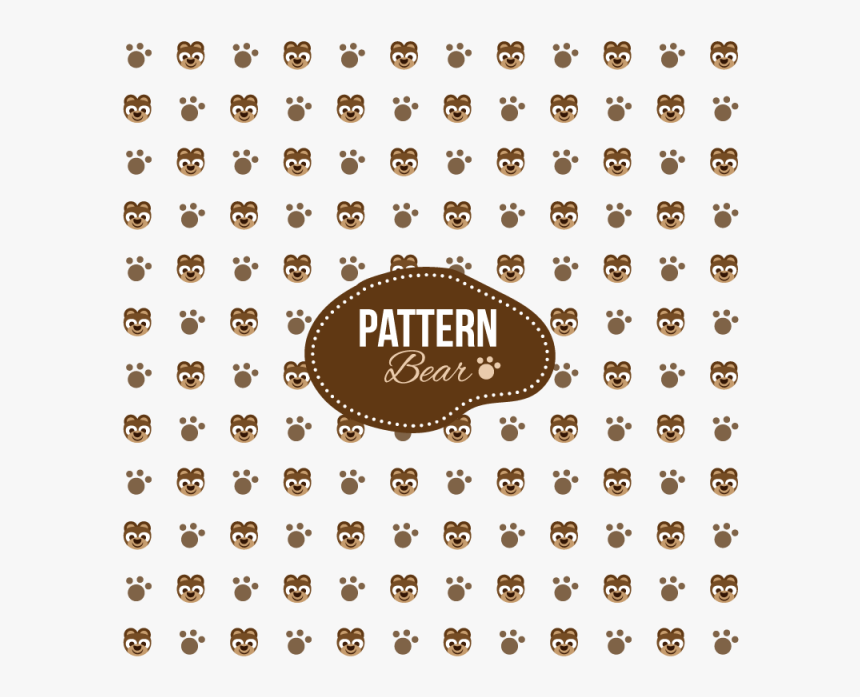 Pattern With Bear And Footprints Shapes, Background,, HD Png Download
