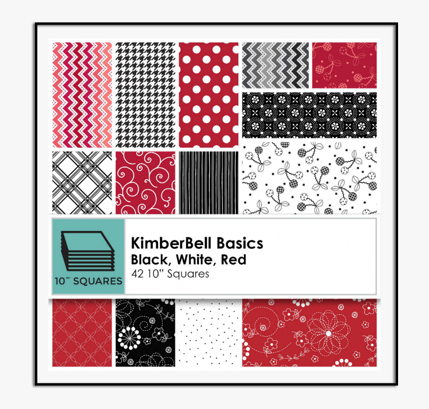 Kimberbell Basics Black White Red Sq Maskib Bw 10 Inch, HD Png Download
