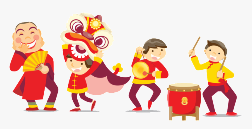 Chinese Style New Year Lion Dance Png, Transparent Png