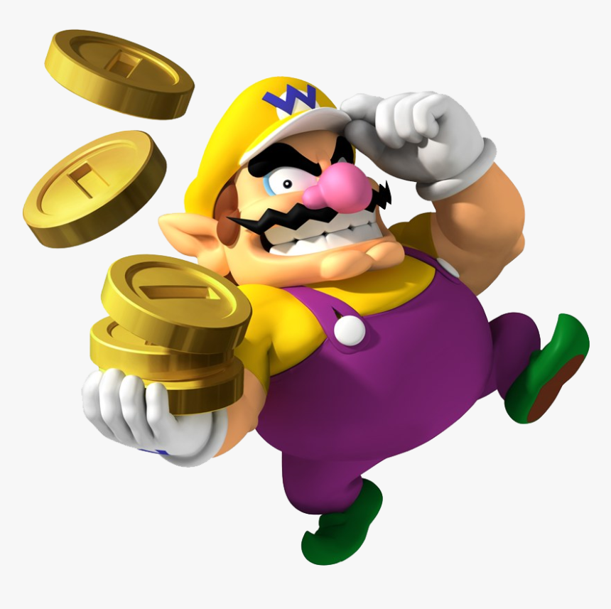 Wario With Coins, HD Png Download