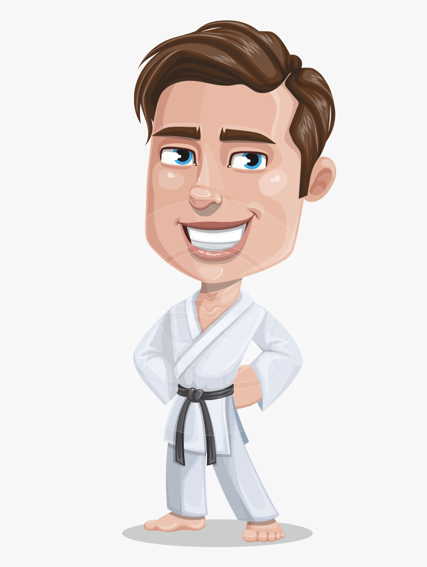 Taekwondo Man Cartoon Vector Character Aka Greg The, HD Png Download