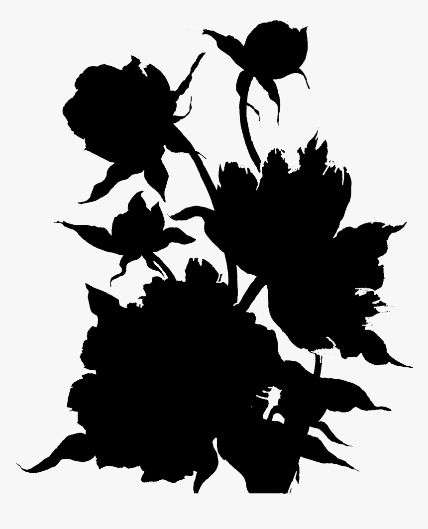 Clip Art Flower Silhouette Pattern Leaf, HD Png Download