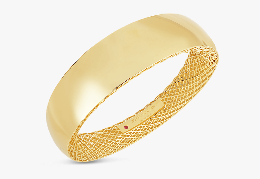 Roberto Coin Wide Gold Bangle, HD Png Download