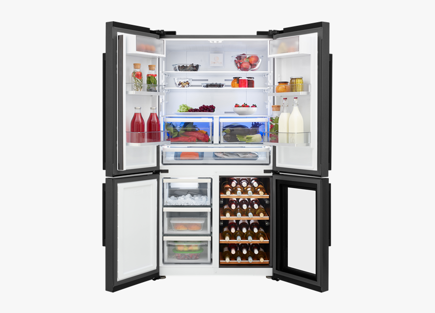 Leisure Fridgefreezer Lm16251wz Darksteel Frontopen, HD Png Download